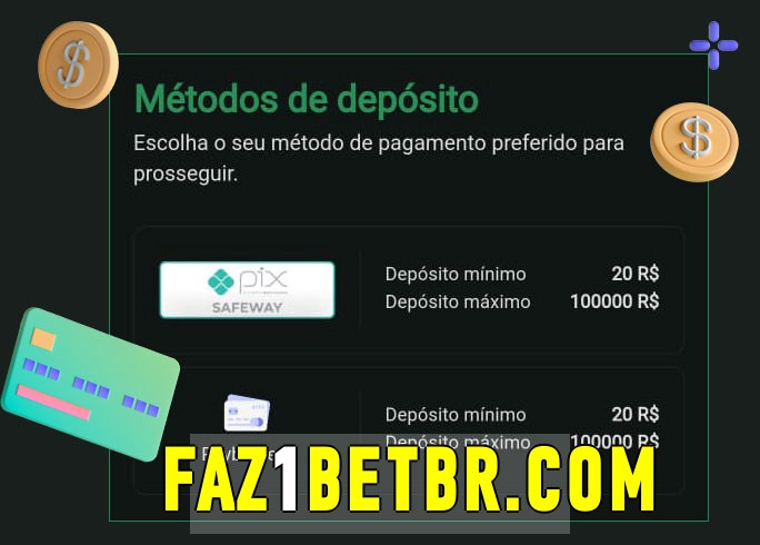 O cassino faz1bet.com bet oferece uma grande variedade de métodos de pagamento